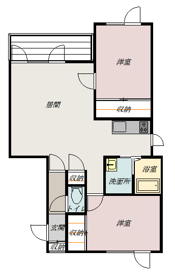 カルムハイツ205間取図