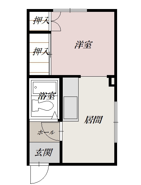 ホワイトホース B棟201間取図