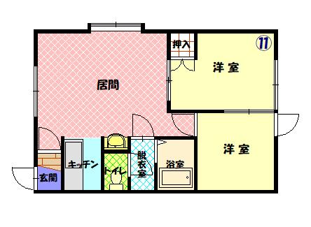 ソシアⅡB111間取図