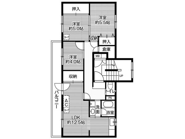 ビレッジハウス春光4号棟0405間取図