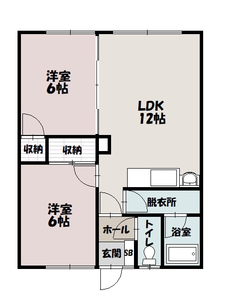 大川マンションＢ１０２間取図