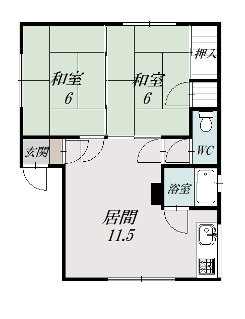新屋マンション2間取図