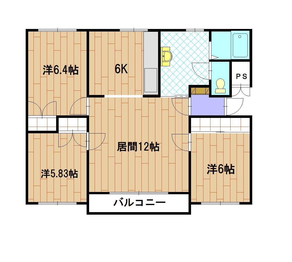 ブルーム・ヴィラ１０２間取図