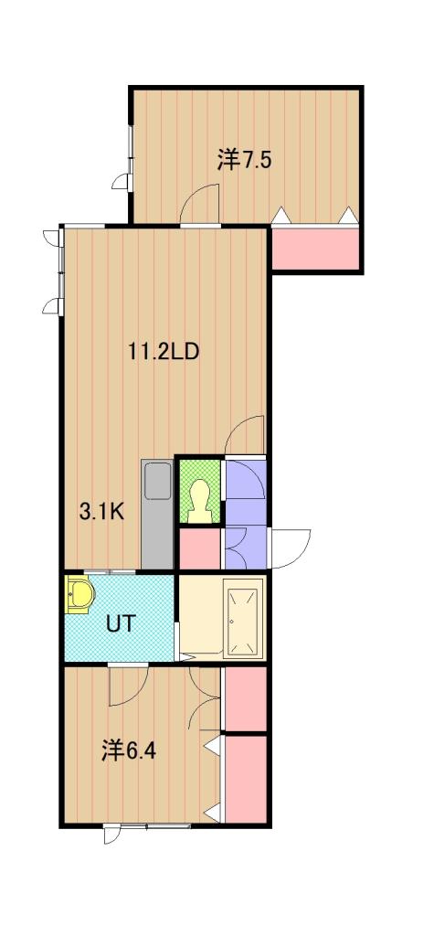 ベルコート永山Ⅱ２０１間取図