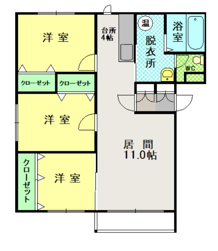 バンビーノ住吉201間取図