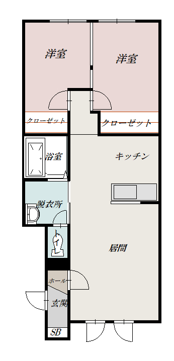 Ｅｕｋｏｔｅ　ｈｉｇａｓｈｉｋａｗａ１０２間取図