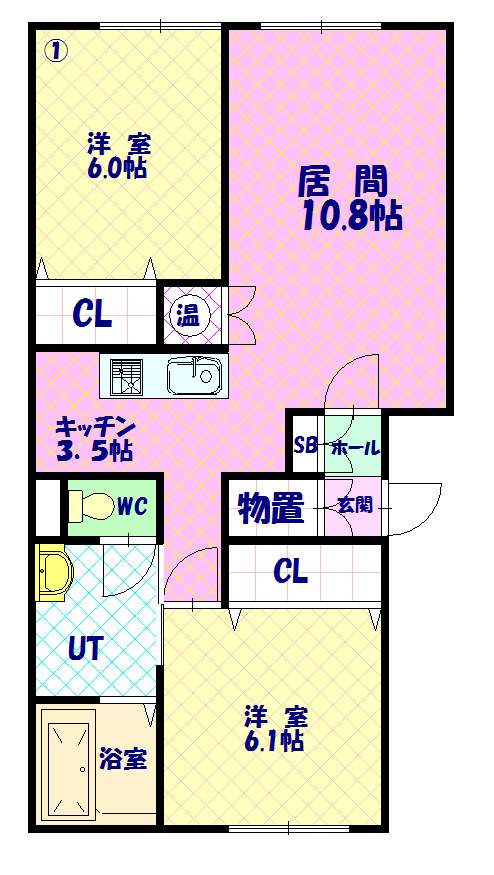 ラメゾンⅢ201間取図