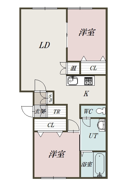 キューブⅤ202間取図