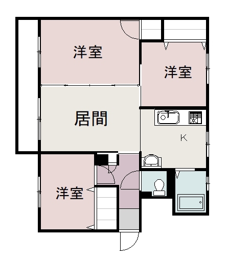 ヴィラナリー旭川 D棟503間取図