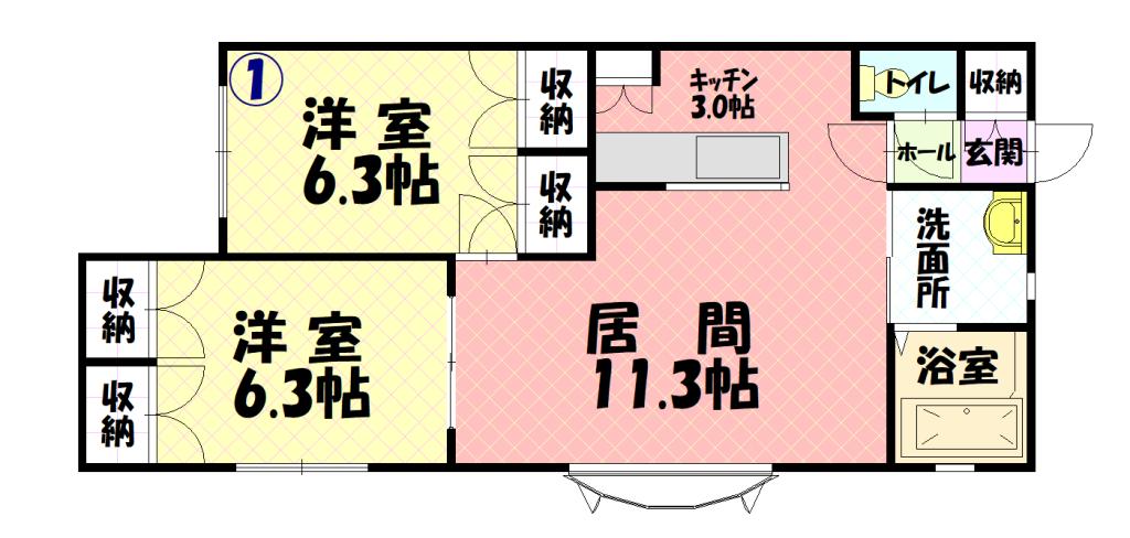 ブルーミントン２０１間取図