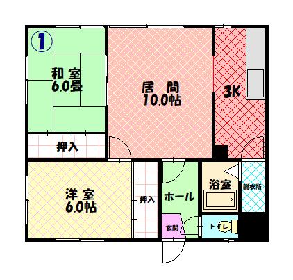 誠コーポA201間取図