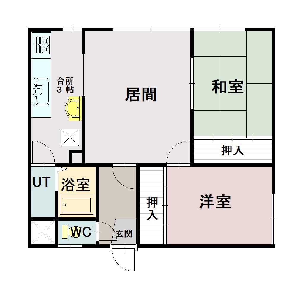 誠コーポB103間取図