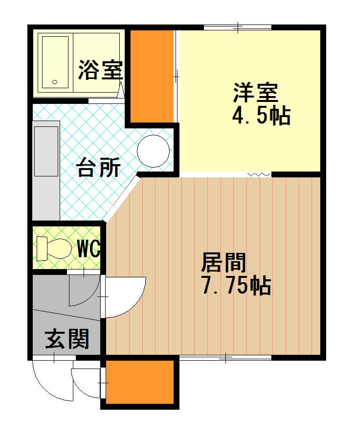 ハイツエルムＡ105間取図