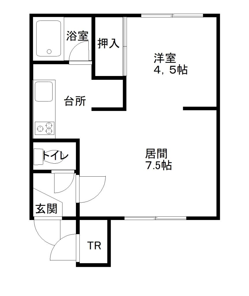 ＩＫコーポＢ棟107間取図