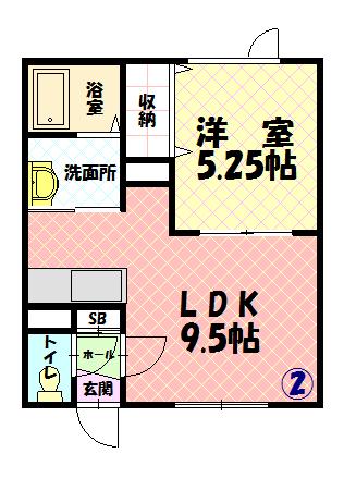 ブルータウンⅡ102間取図