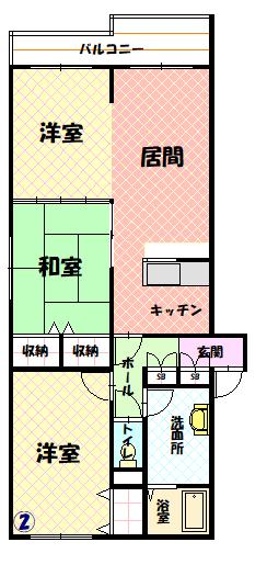 シャンノール東旭川302間取図