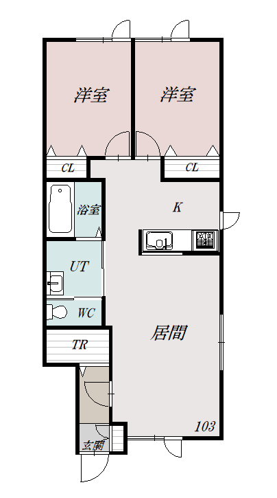 ＰＵＲＥ　ＭＡＲＩＮＥⅤ１０３間取図