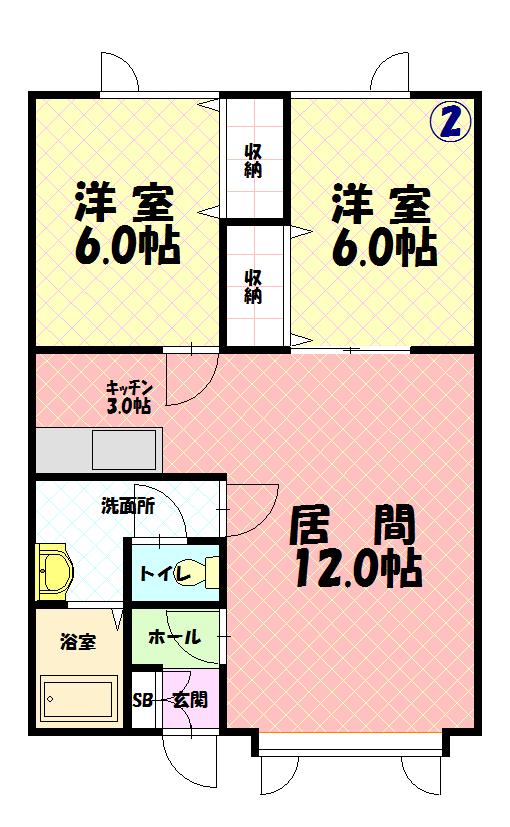 パセオ寺島102間取図