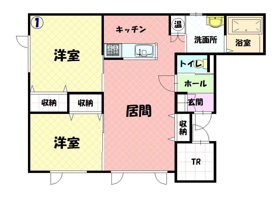 コスモ東神楽Ⅱ１０１間取図