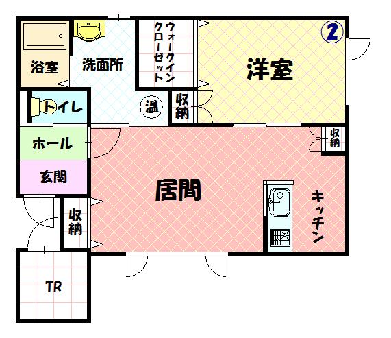 コスモ東神楽Ⅱ１０２間取図