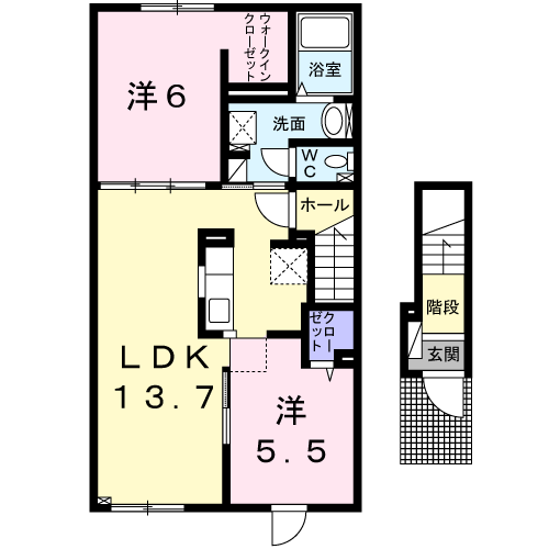 ドルチェⅠ201間取図
