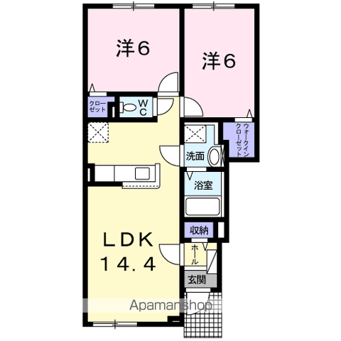 フランⅡ102間取図
