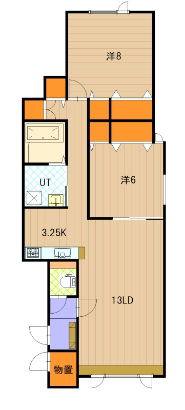 セントポーリアＢ１０２間取図