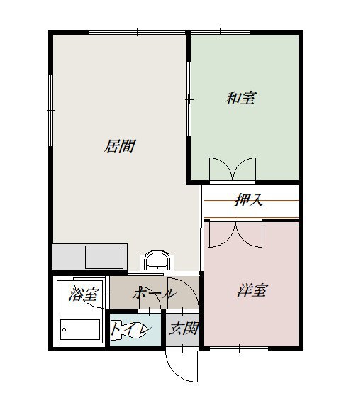 コーポ畠山B-1間取図