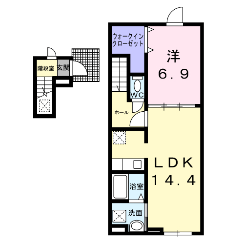 ロッツ　クレインⅡ２０１間取図