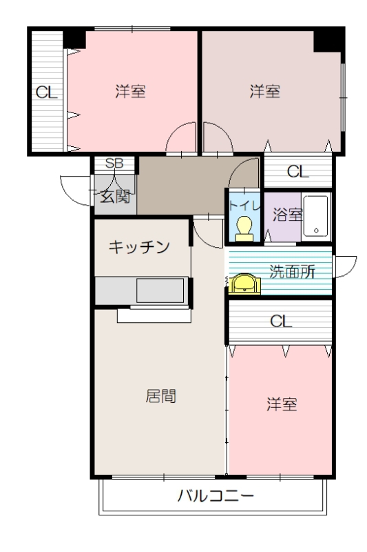 エスティフローラⅡ103間取図