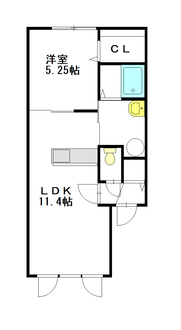 グレイスフルⅡ101間取図