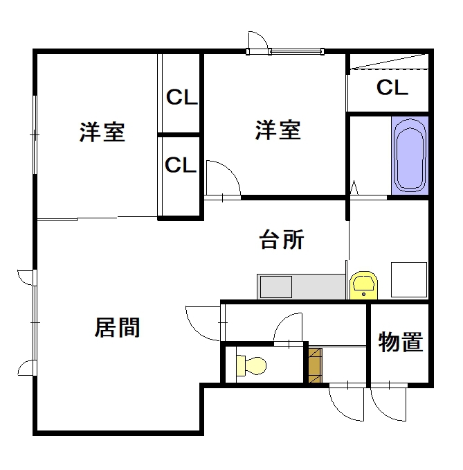 ハスコートたかすⅠ202間取図