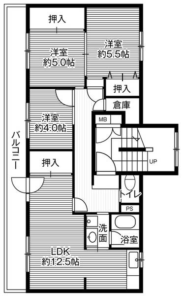 ビレッジハウス春光1号棟0202間取図