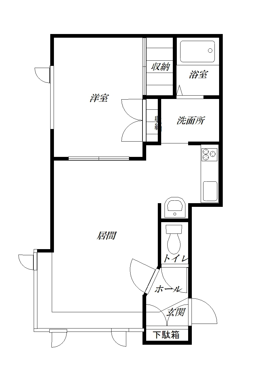 パールハイツ１１２Ｂ棟101間取図