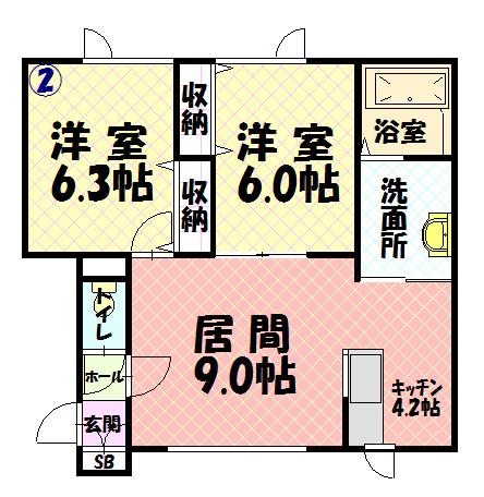 Ｇｒａｃｅ　Ｇａｒｄｅｎ102間取図