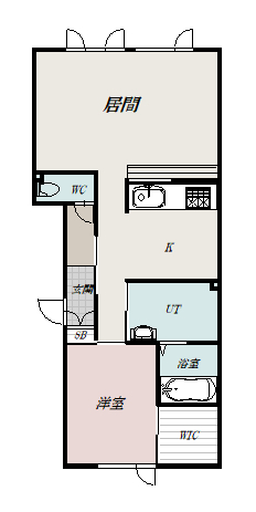 Ｃｒｅｓｔ　ｃｏｕｒｔ　Ｂ棟１０５間取図