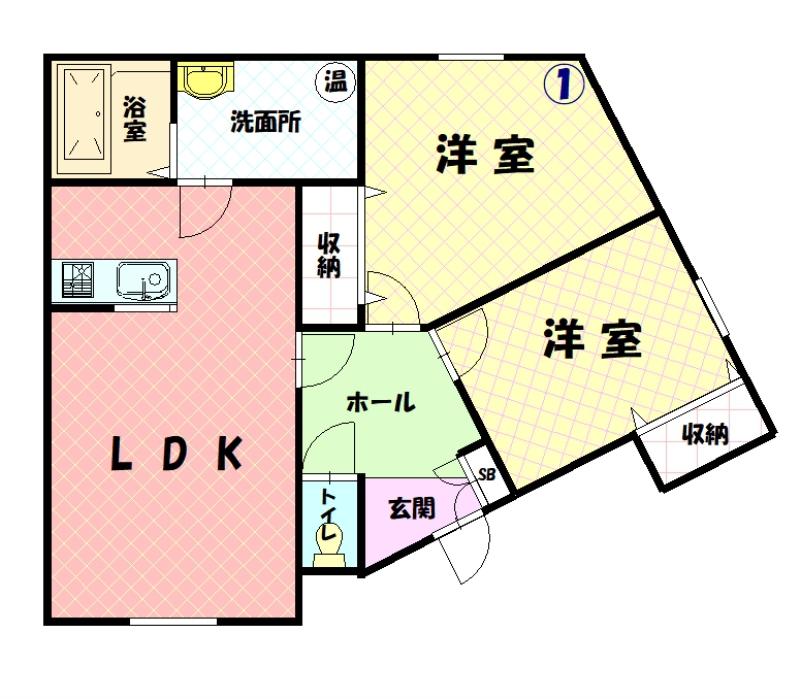 Ｃｈｅｒｉｅ　Ｆｌｅｕｒ　Ｂ201間取図