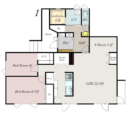 豊岡８ー７　２戸借家　１1間取図