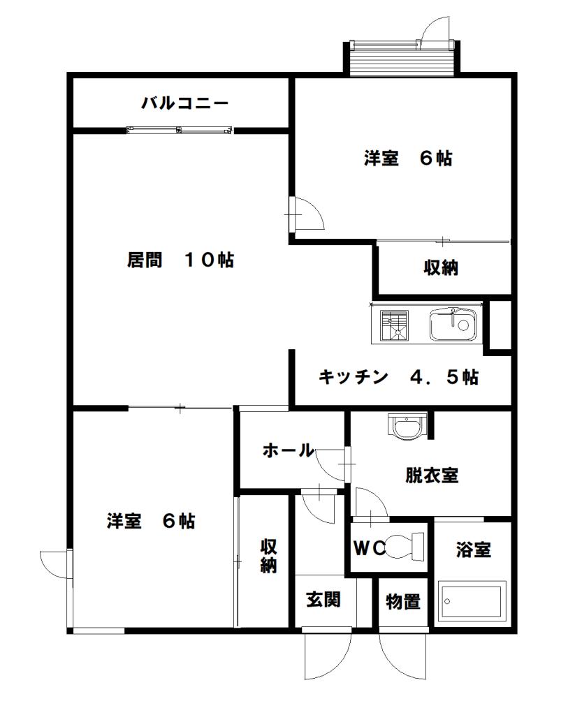 ガーデンパレス神居A・BA101間取図
