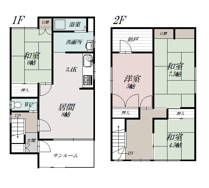 忠和3ー3借家-間取図
