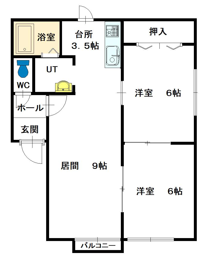 パナハイム６１ー１２０２間取図