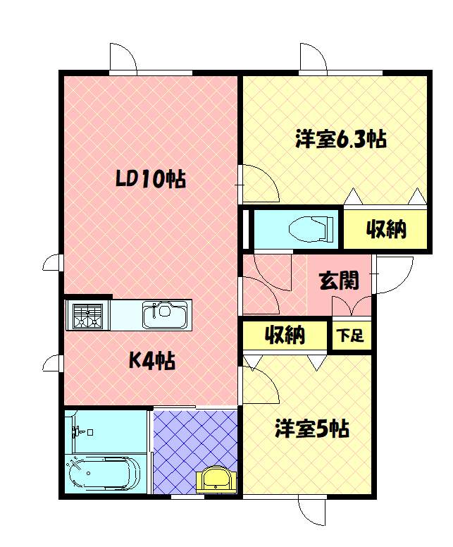 サクラーレ　Ａ棟１０１間取図