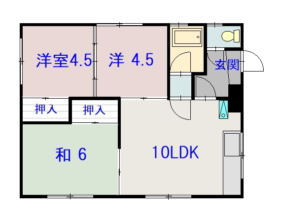 サンコーハイツⅡ101間取図