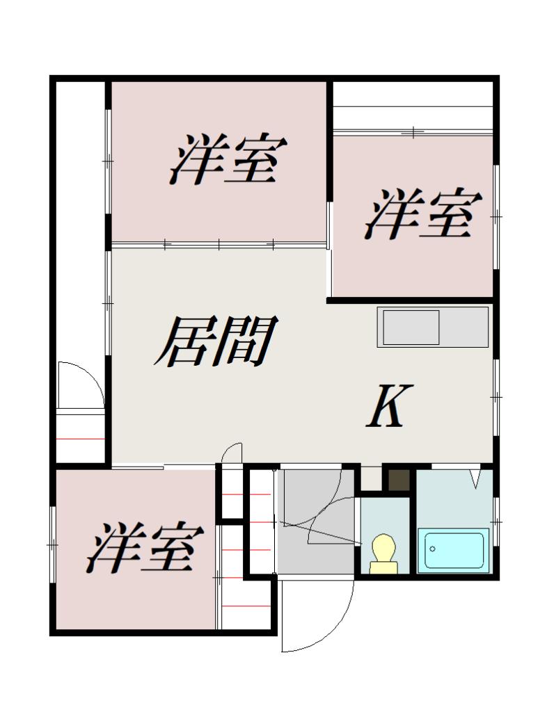 ヴィラナリー旭川　Ｂ棟401間取図
