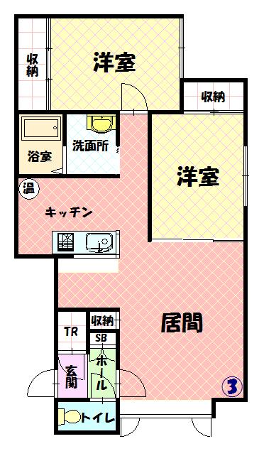 グリムＢ棟203間取図