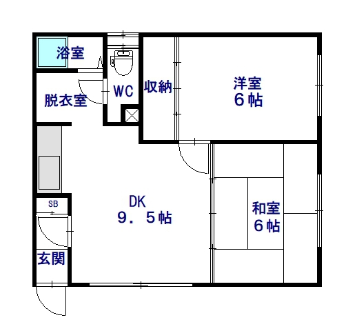 マンションヤマダB棟303間取図