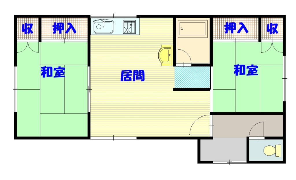 水上アパート1F間取図