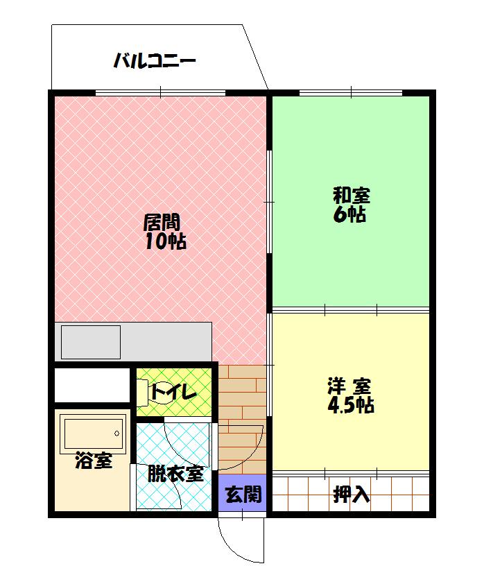 幸永ハイツ２Ｃ間取図