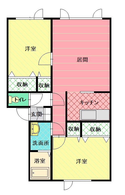末広1・9ハイツ A102間取図