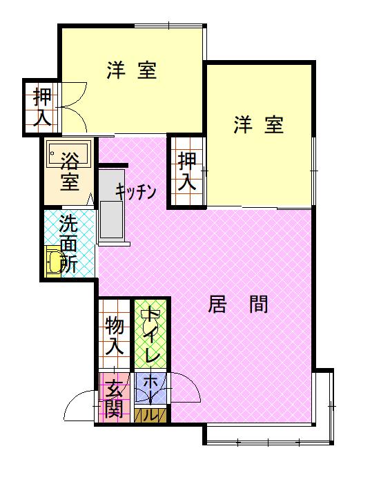サンリバー永山102間取図